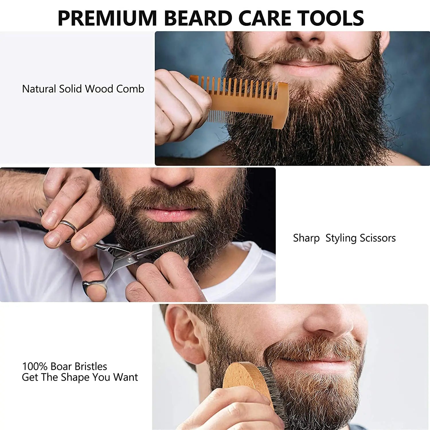 10 in 1 Beard Growth Kit with Beard Oil, Beard Balm, Beard Conditioner, Beard Shampoo, Beard Roller, Beard Comb Gifts for Man