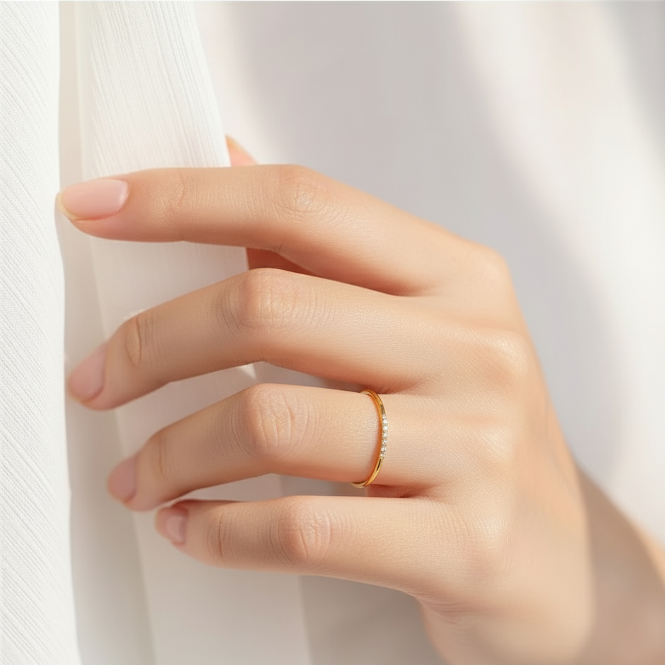 Dainty Cubic Zirconia Thin Ring