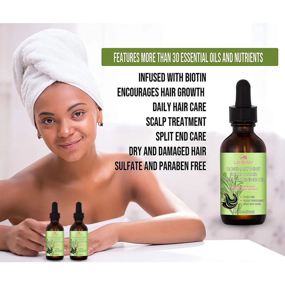 1/3/5PCS Rosemary Essential Oil for Hair Growth Nourishing Scalp Repair Damaged Hair Strengthening Oil Dry Hair Serum Hair Care