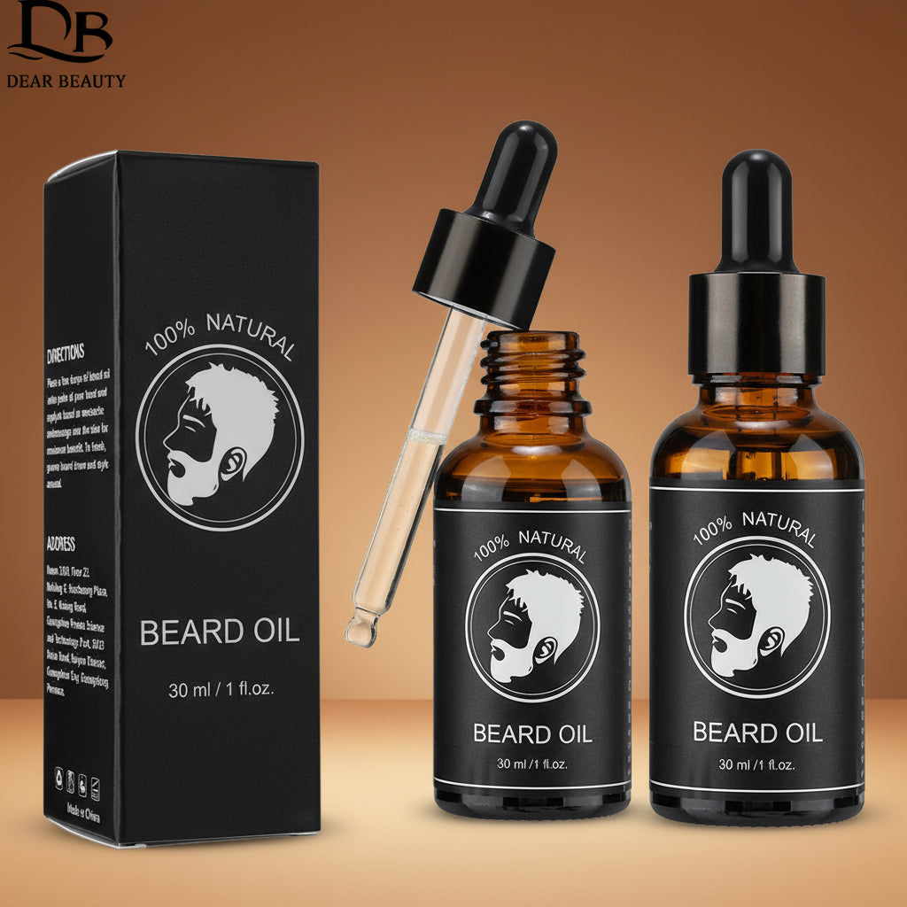 New Facial Hair Beard Growth Oil for Men Thicken Soft Smooth Nourish Beard Oil Natural Mustache Growing Essential Oil Beard Care